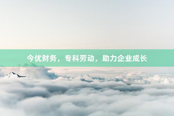 今优财务，专科劳动，助力企业成长