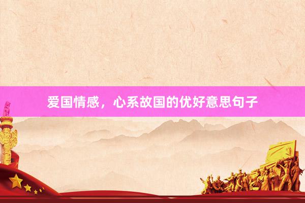 爱国情感，心系故国的优好意思句子